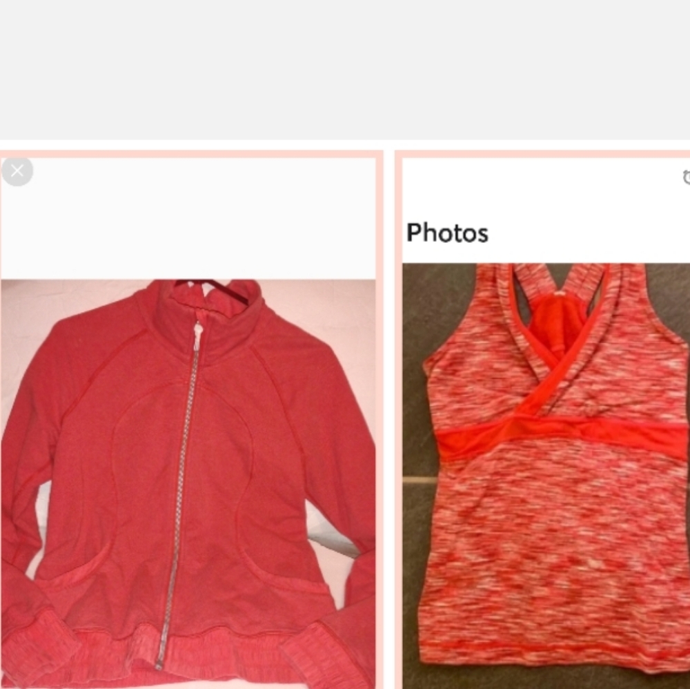 Lululemon Athletica Vibrant Red/Pink. Zip Jacket &Top Apparel